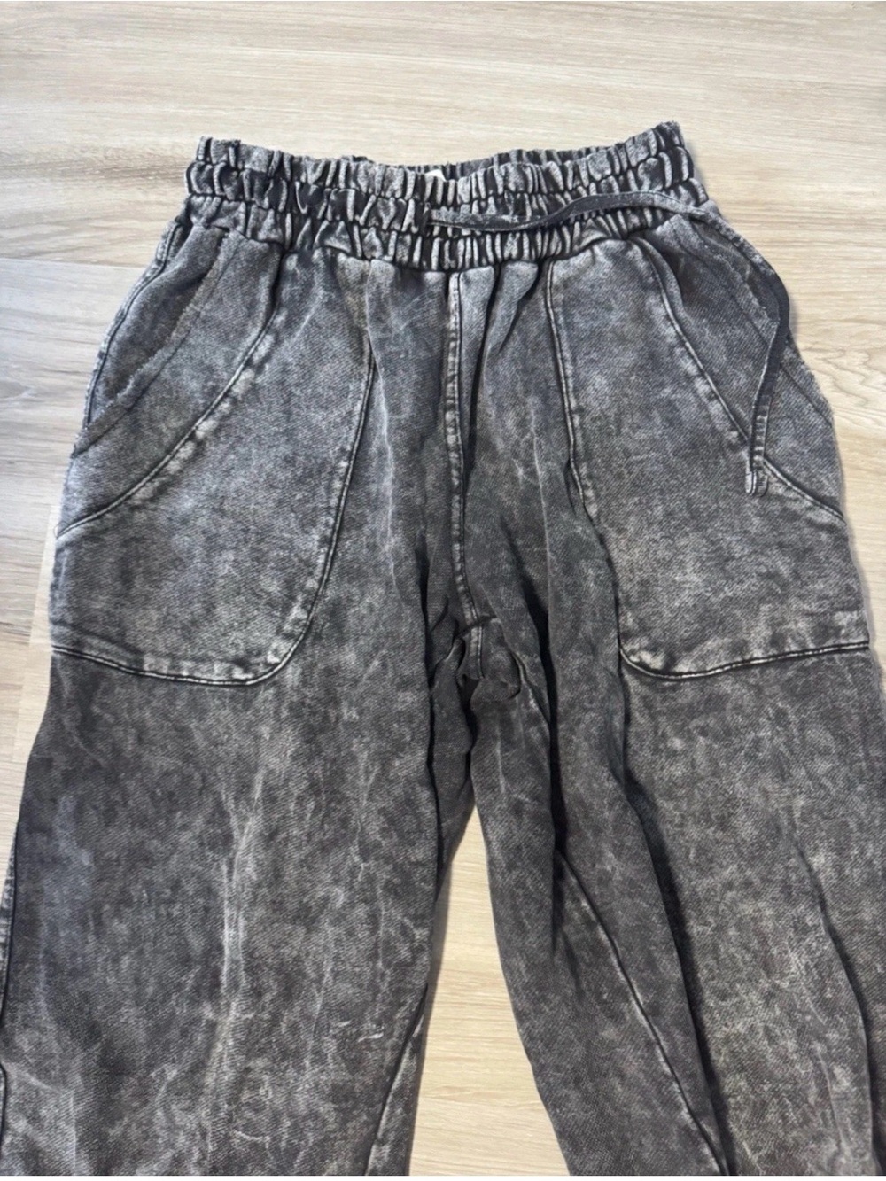 Lazy Sunday Wide Leg Waistband Pants Gothic Distressed Butter Mom Leisure sz XS